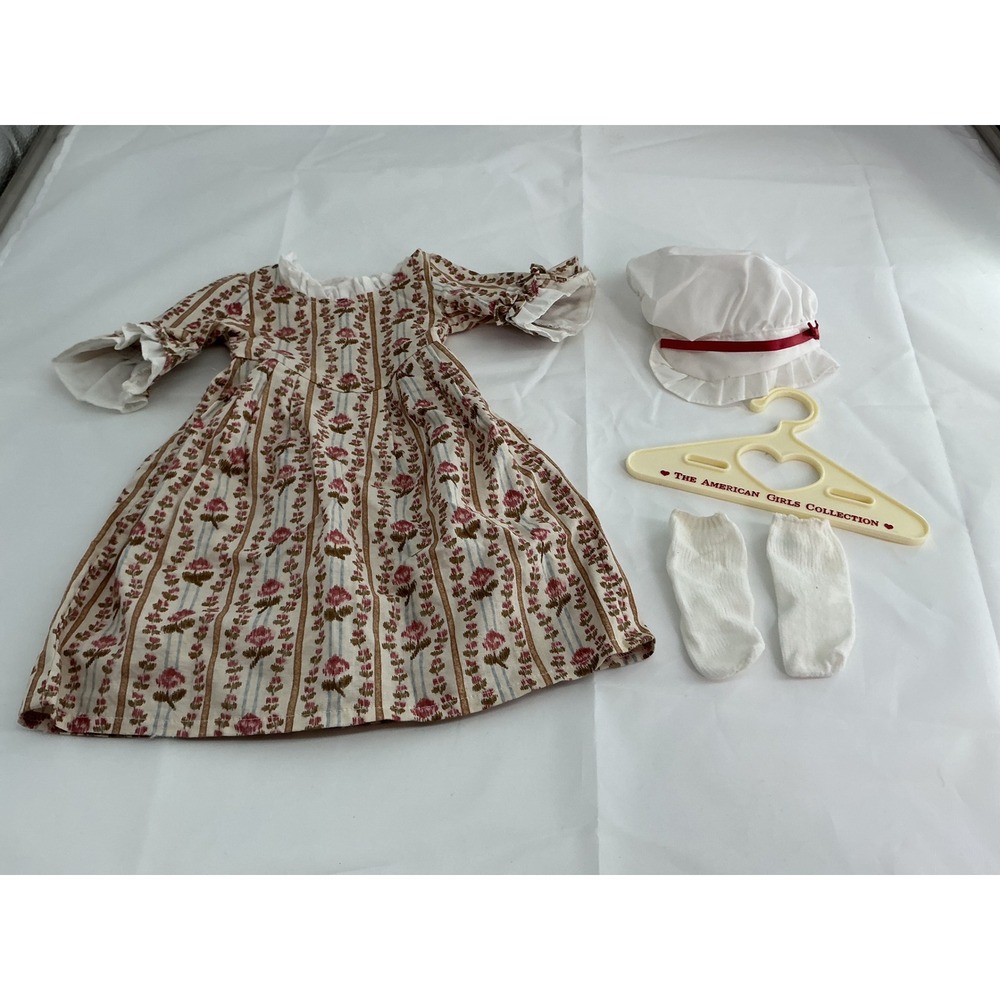 Pleasant Company American Girl Felicity Christmas Gown Dress Hat Socks 1993